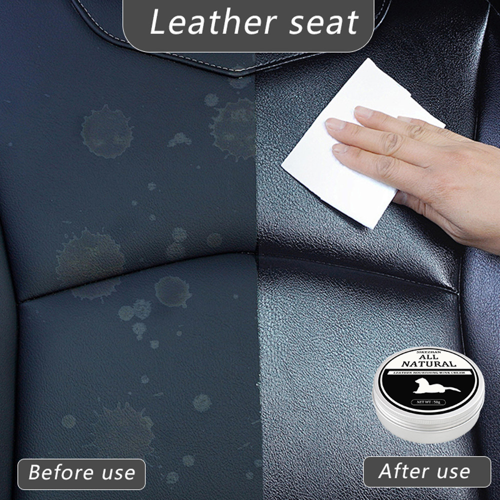 Premium Leather Cleaning Cream – Car Seat Maintenance & Restoration with Mink Oil