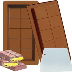 food grade silicone chocolate bar mold, professional rectangular candy making mold for homemade treats & baking supplies