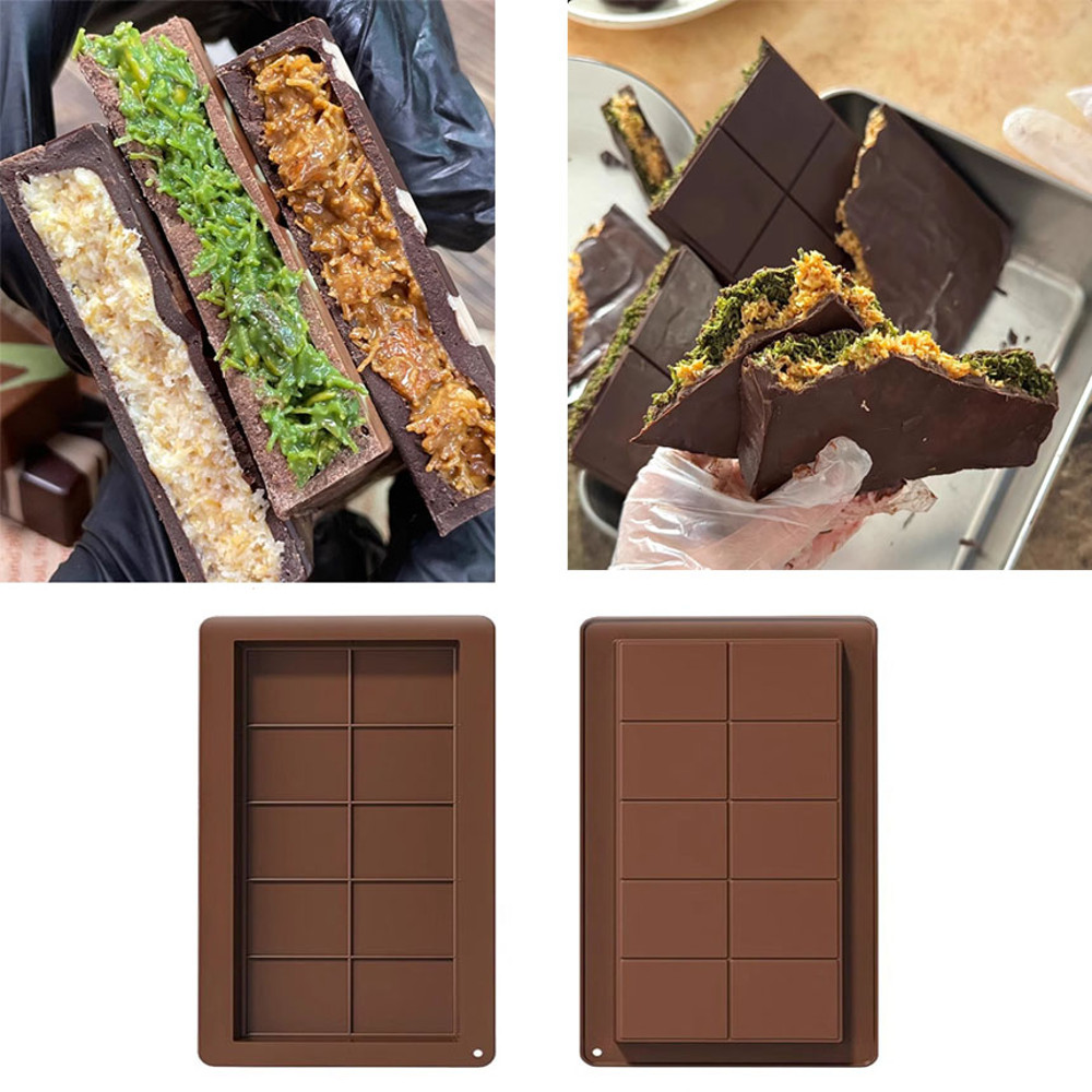 Food Grade Silicone Chocolate Bar Mold Professional Rectangular Candy Making Mold For Homemade Trea 2