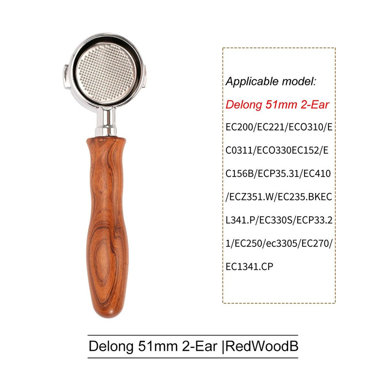 Professional Bottomless Portafilter For DeLonghi Espresso Machine Coffee Handle  Filter Basket Repl 10