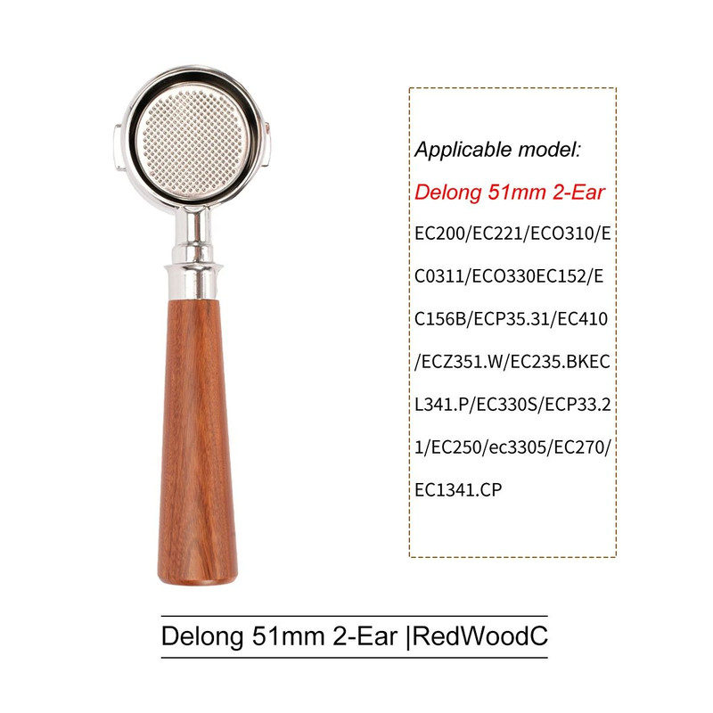 Professional Bottomless Portafilter For DeLonghi Espresso Machine Coffee Handle  Filter Basket Repl 11