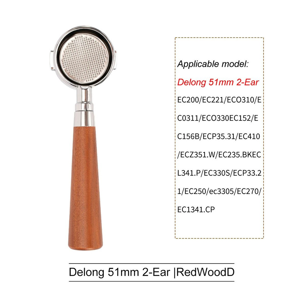 Professional Bottomless Portafilter For DeLonghi Espresso Machine Coffee Handle  Filter Basket Repl 12