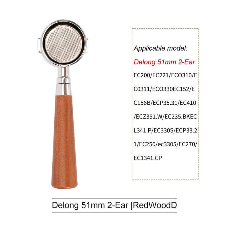 Professional Bottomless Portafilter For DeLonghi Espresso Machine Coffee Handle  Filter Basket Repl 12