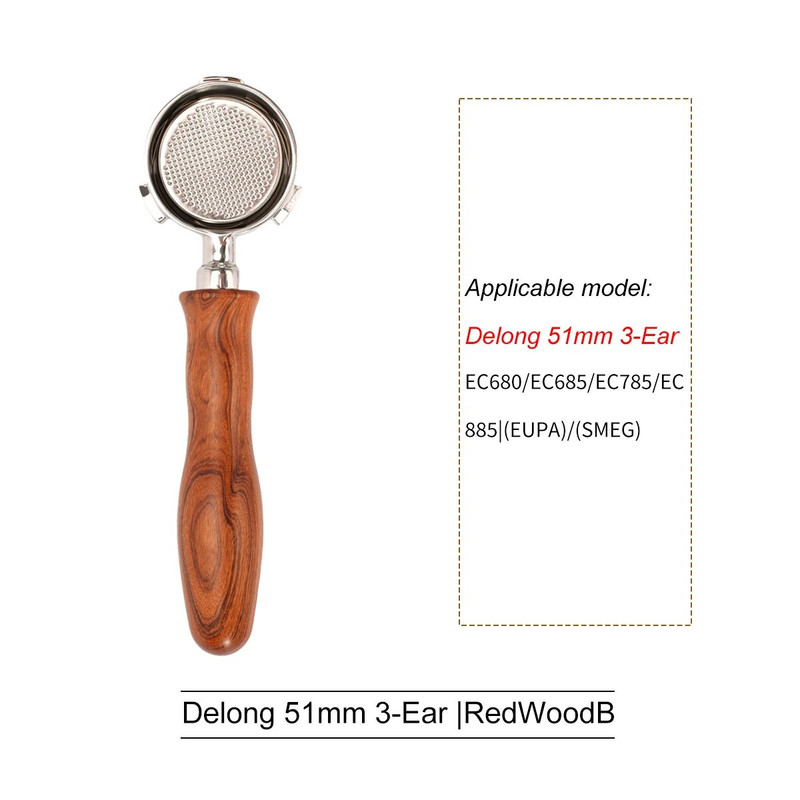 Professional Bottomless Portafilter For DeLonghi Espresso Machine Coffee Handle  Filter Basket Repl 14