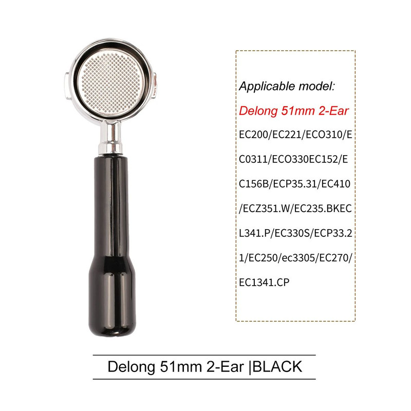 Professional Bottomless Portafilter For DeLonghi Espresso Machine Coffee Handle  Filter Basket Repl 8