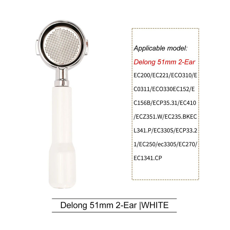 Professional Bottomless Portafilter For DeLonghi Espresso Machine Coffee Handle  Filter Basket Repl 7