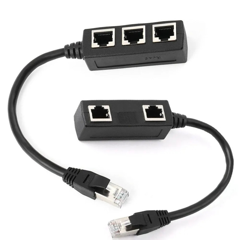 RJ45 1 To 2 1 To 3 Port Splitter Connector Cat5 Cat6 Cat7 LAN Ethernet Adapter For Network Extensi 0