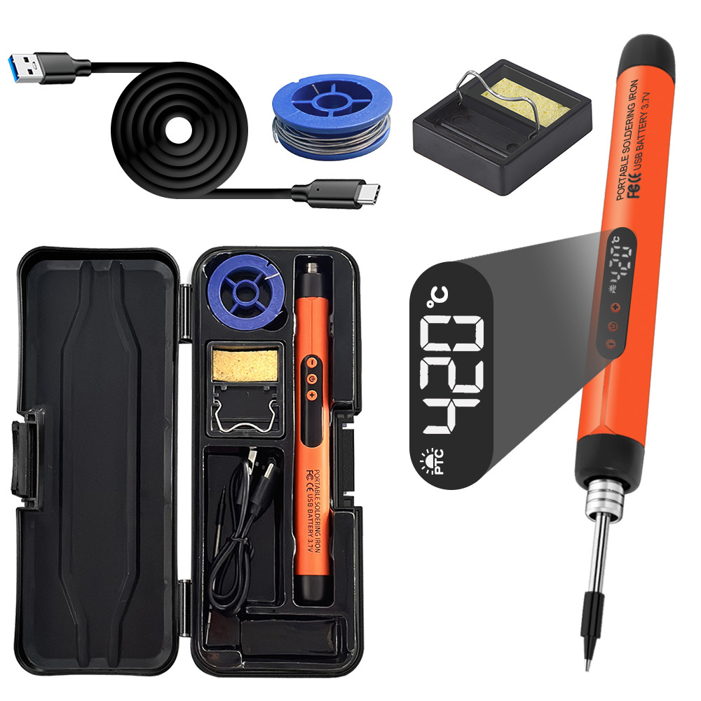 Portable USB Soldering Iron Kit Mini Adjustable Temperature DIY Electronics Tool For Precision Repa