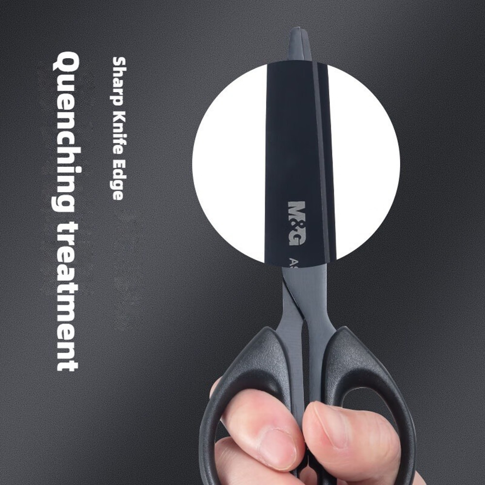 Premium 160mm Stainless Steel Scissors,M&G Black Blade Office Household Scissors Glue Resistant,Heavy Duty Cutting Tool