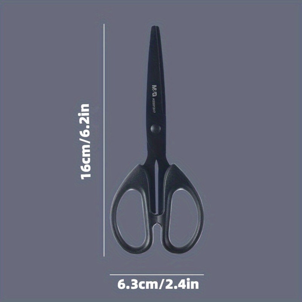 Premium 160mm Stainless Steel Scissors,M&G Black Blade Office Household Scissors Glue Resistant,Heavy Duty Cutting Tool
