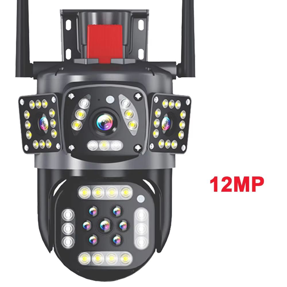 6K 12MP WiFi Surveillance Camera Outdoor Triple Lens Triple Screen PTZ Motion Detection IP Security 10
