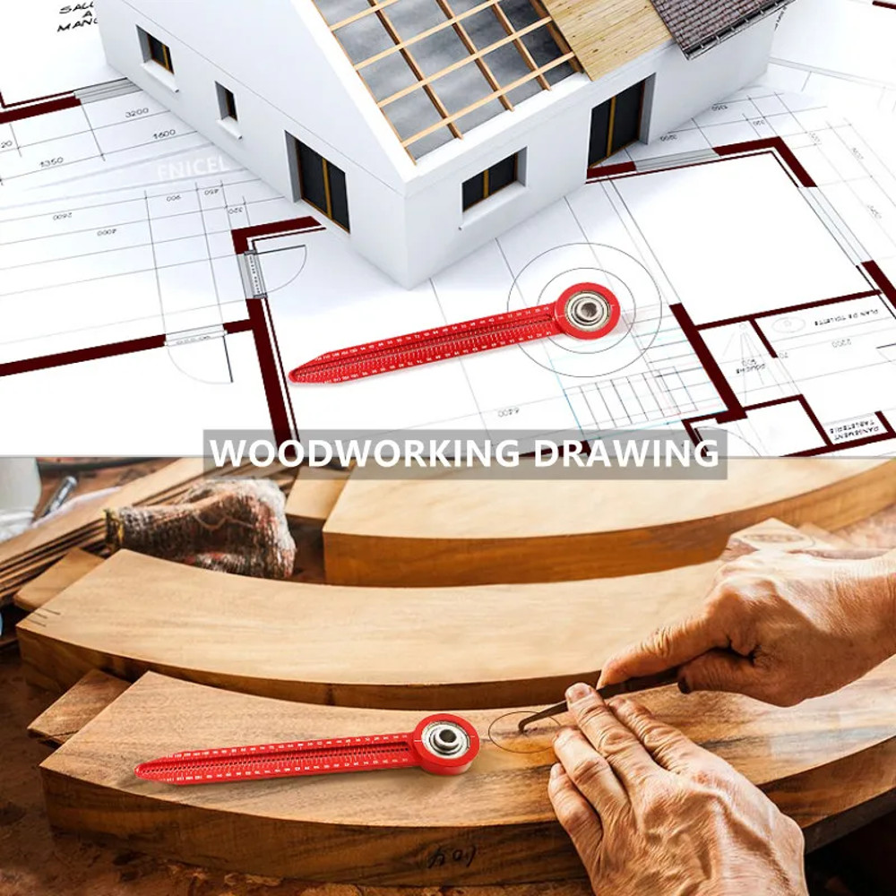 Precision Drawing Measurement Tool,Fixed Point Marker & Adjustable Circular Ruler for Woodworking,Drafting, DIY Projects