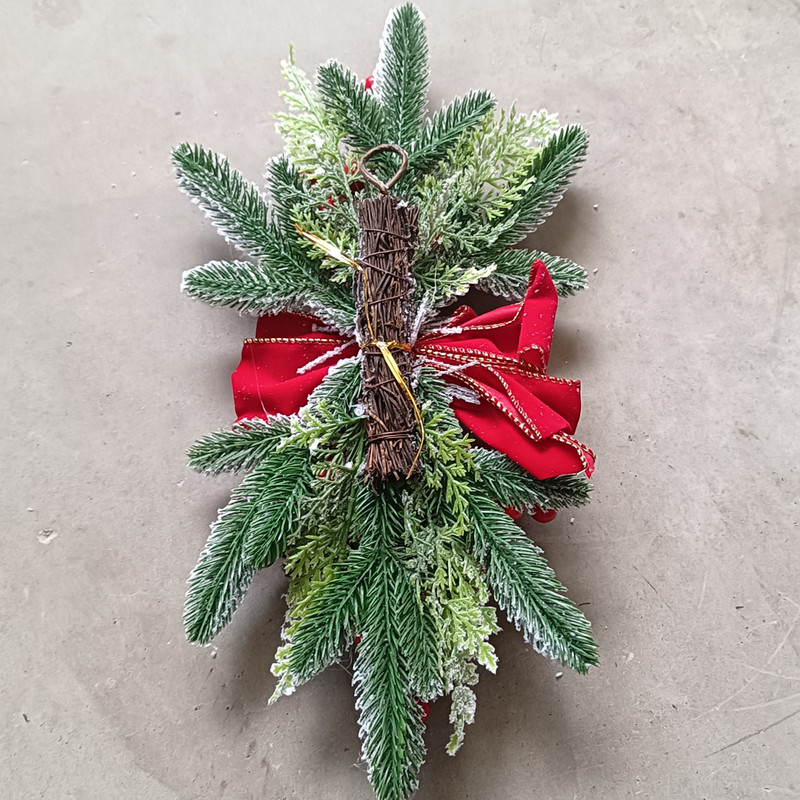 Christmas Wreath Pendant , Home Door Window Stairs Decoration, With or Without Light Atmosphere Garland