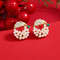 Pearl Snowflake Bell Elk Christmas Jewelry Accessories, New Trendy Rhinestone Imitation Christmas Hat Stud Earrings