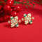 Pearl Snowflake Bell Elk Christmas Jewelry Accessories, New Trendy Rhinestone Imitation Christmas Hat Stud Earrings
