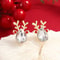 Pearl Snowflake Bell Elk Christmas Jewelry Accessories, New Trendy Rhinestone Imitation Christmas Hat Stud Earrings