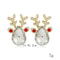 Pearl Snowflake Bell Elk Christmas Jewelry Accessories, New Trendy Rhinestone Imitation Christmas Hat Stud Earrings