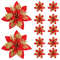 Glitter Christmas Flower Decorations, Artificial Poinsettia, Pink Red Gold Tree Ornaments