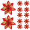 Glitter Christmas Flower Decorations, Artificial Poinsettia, Pink Red Gold Tree Ornaments