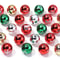 Color Printed Big Ball Bead, Christmas Acrylic Beads, for Christmas Tree Party Decoration, Ornament Making Accessories