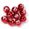 Color Printed Big Ball Bead, Christmas Acrylic Beads, for Christmas Tree Party Decoration, Ornament Making Accessories