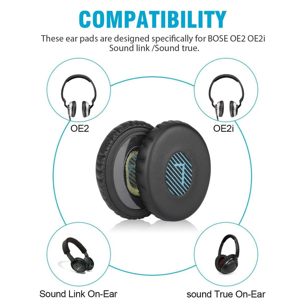 Replacement Ear Pads For Bose OE2 OE2i SoundLink SoundTrue OnEar Memory Foam Cushions Protein Leat 3