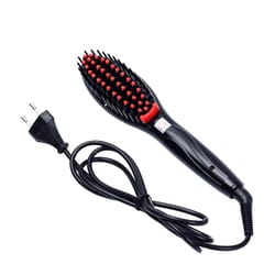professional ceramic hair straightening brush electric comb anti frizz styler