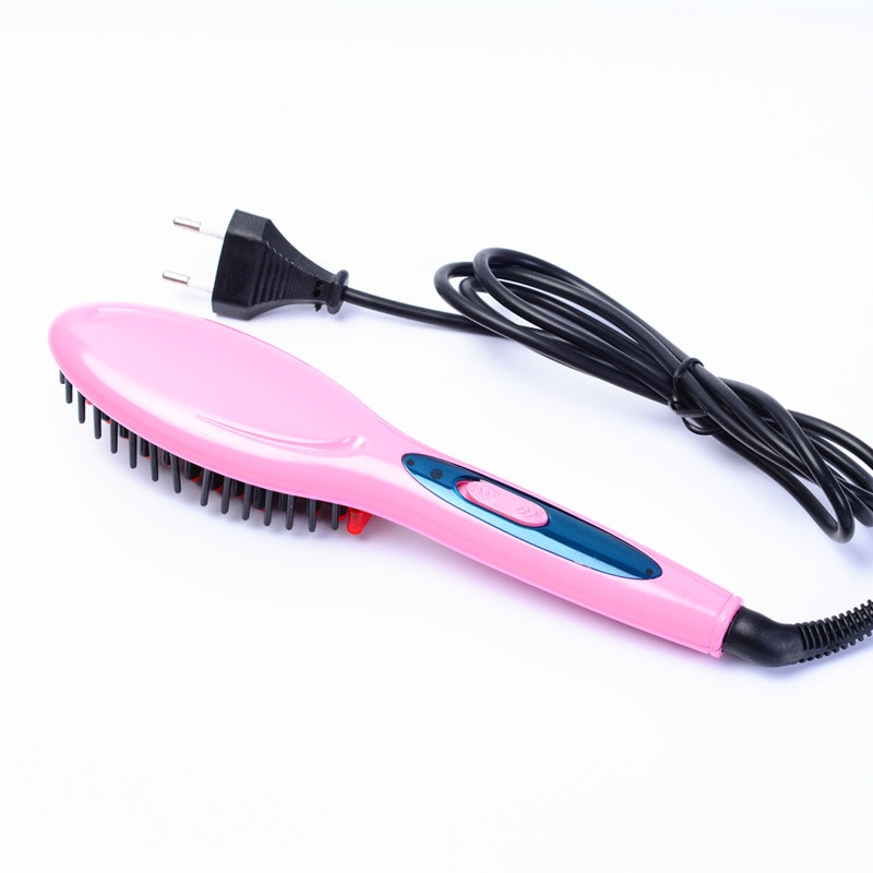 Professional Ceramic Hair Straightening Brush Electric Comb Anti Frizz Styler