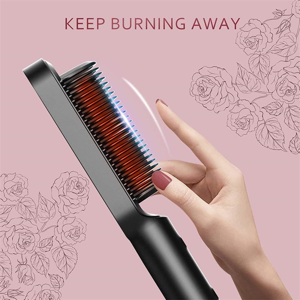 Mini Hair Straightener Brush Comb – Portable hair straightener brush for Fast Styling
