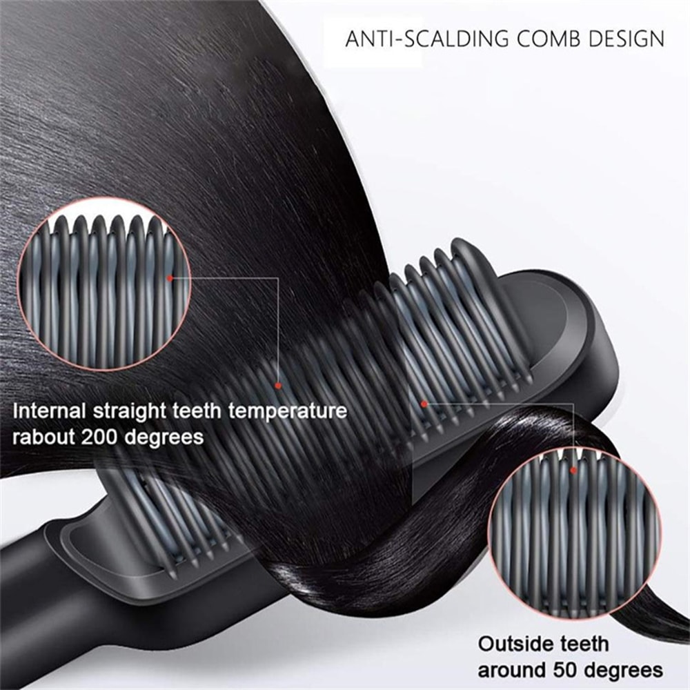 Mini Hair Straightener Brush Comb – Portable hair straightener brush for Fast Styling