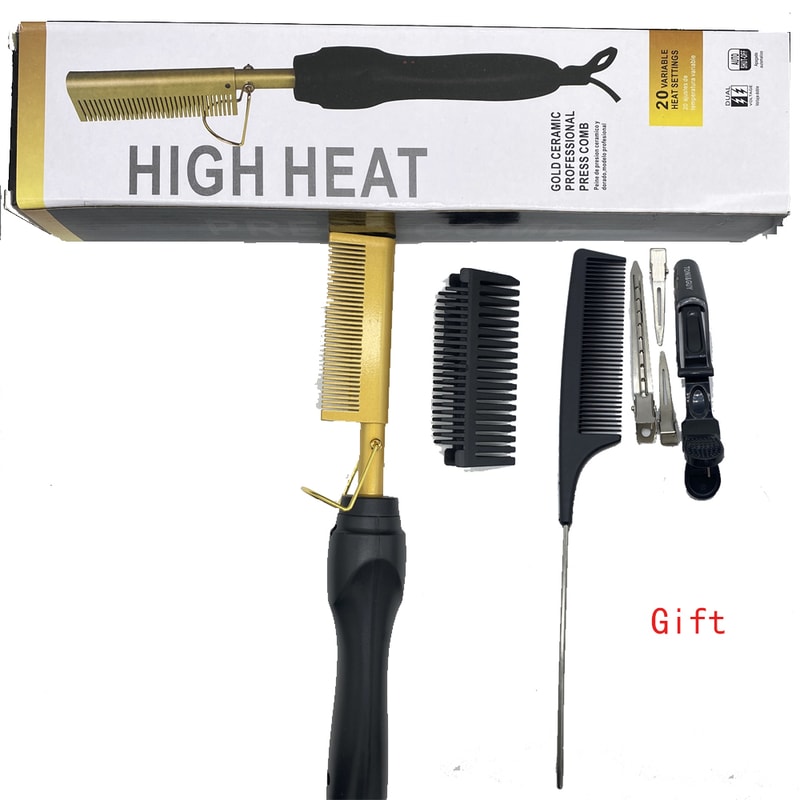 Electric Hot Comb Hair Straightener Brush for Smooth Salon Styling at Home