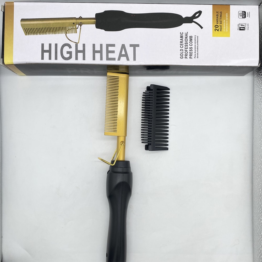 Electric Hot Comb Hair Straightener Brush for Smooth Salon Styling at Home
