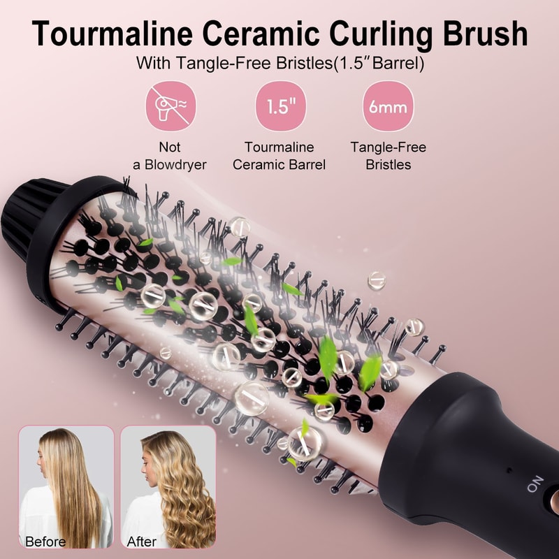 Hatteker Electric Curling Comb Hair Styling Brush for Effortless Waves and Volume