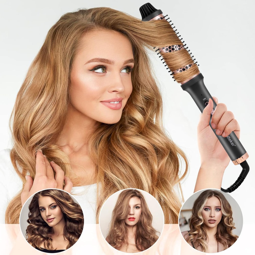 Hatteker Electric Curling Comb Hair Styling Brush for Effortless Waves and Volume