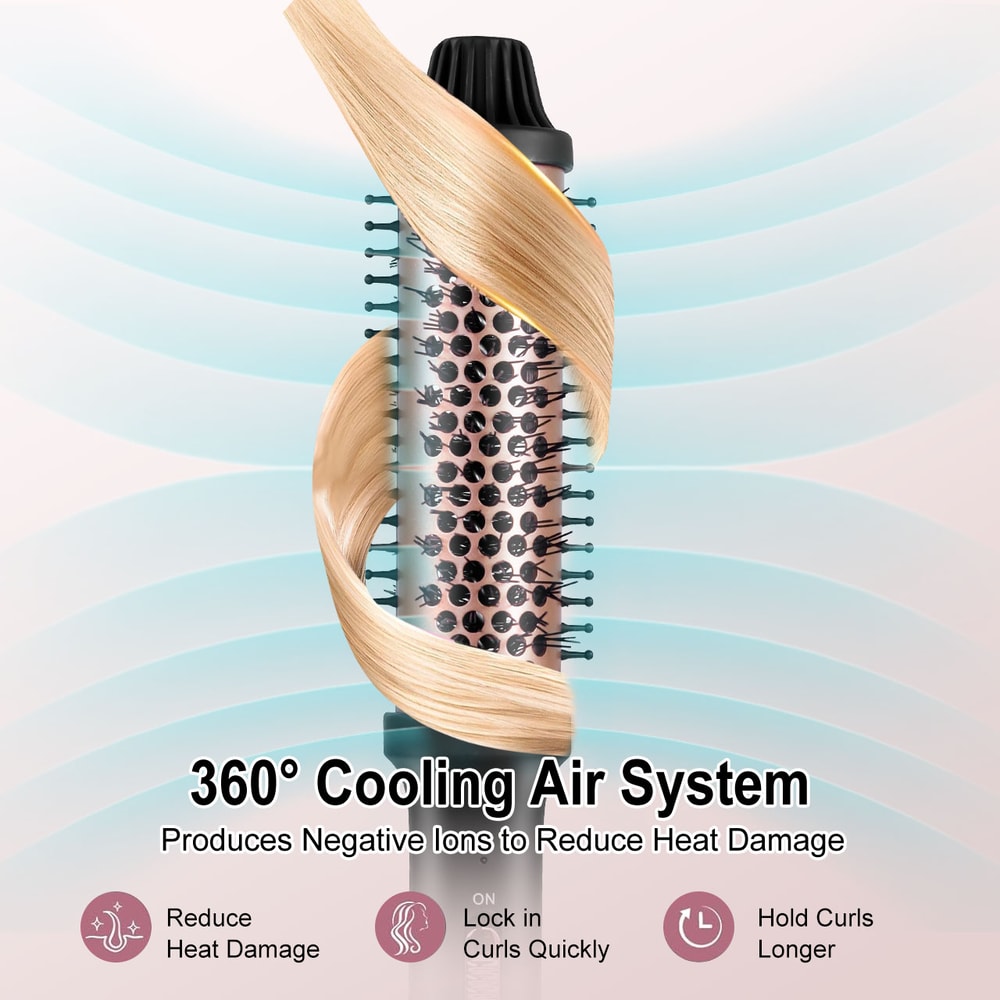 Hatteker Electric Curling Comb Hair Styling Brush for Effortless Waves and Volume