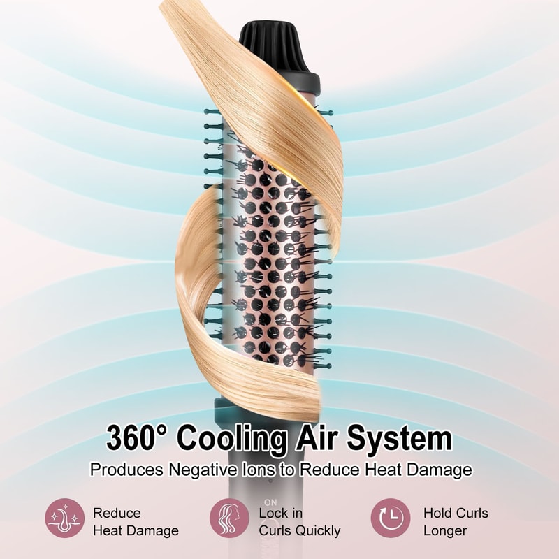 Hatteker Electric Curling Comb Hair Styling Brush for Effortless Waves and Volume