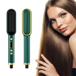 ionic hair straightening brush with lcd display electric hair straightener brush comb