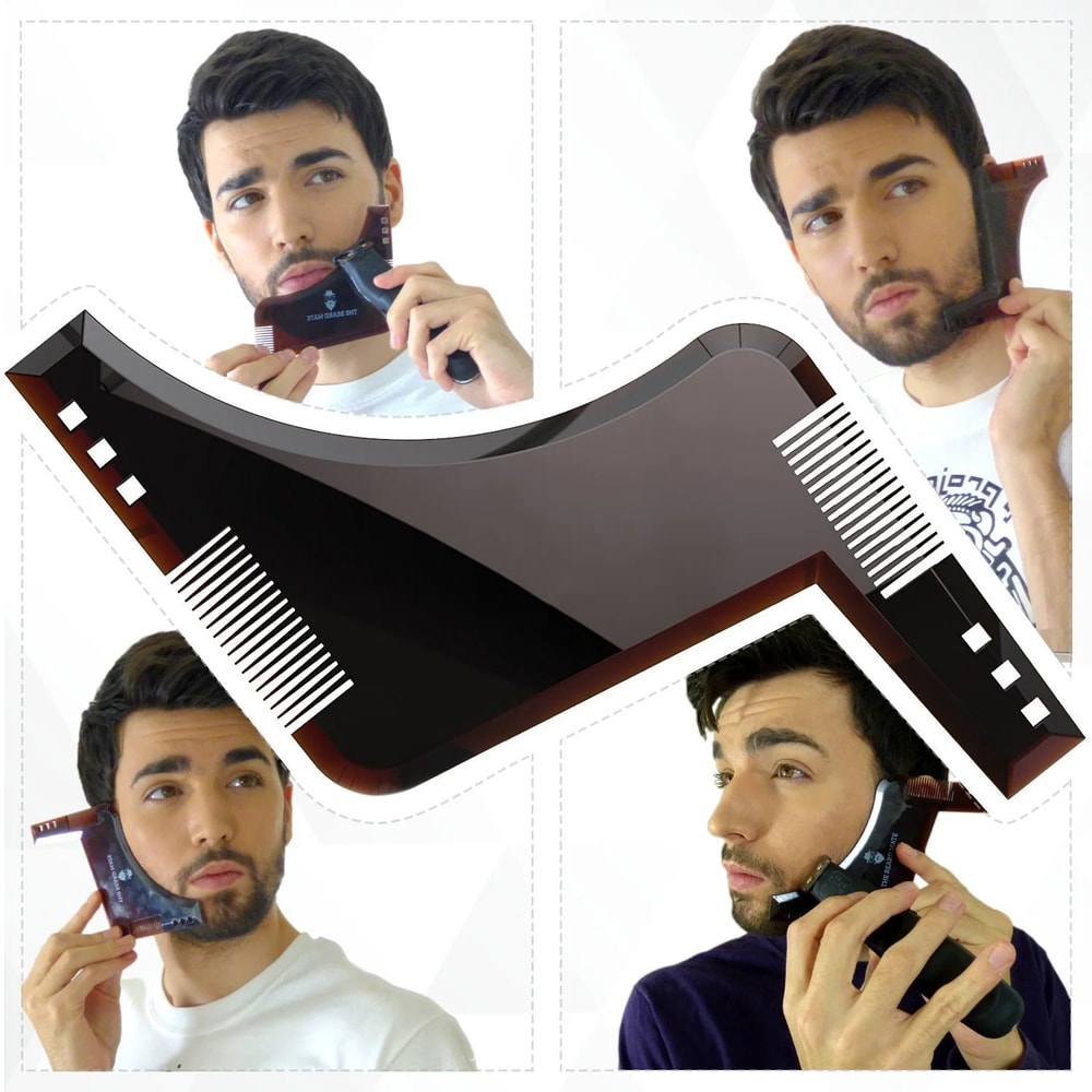 Precision Beard Shaping Tool Kit Beard Stencil Comb For Perfect Lines 1