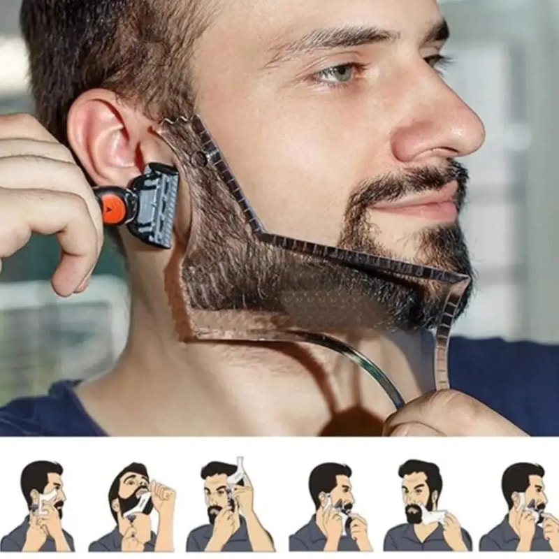 Precision Beard Shaping Tool Kit Beard Stencil Comb For Perfect Lines 3