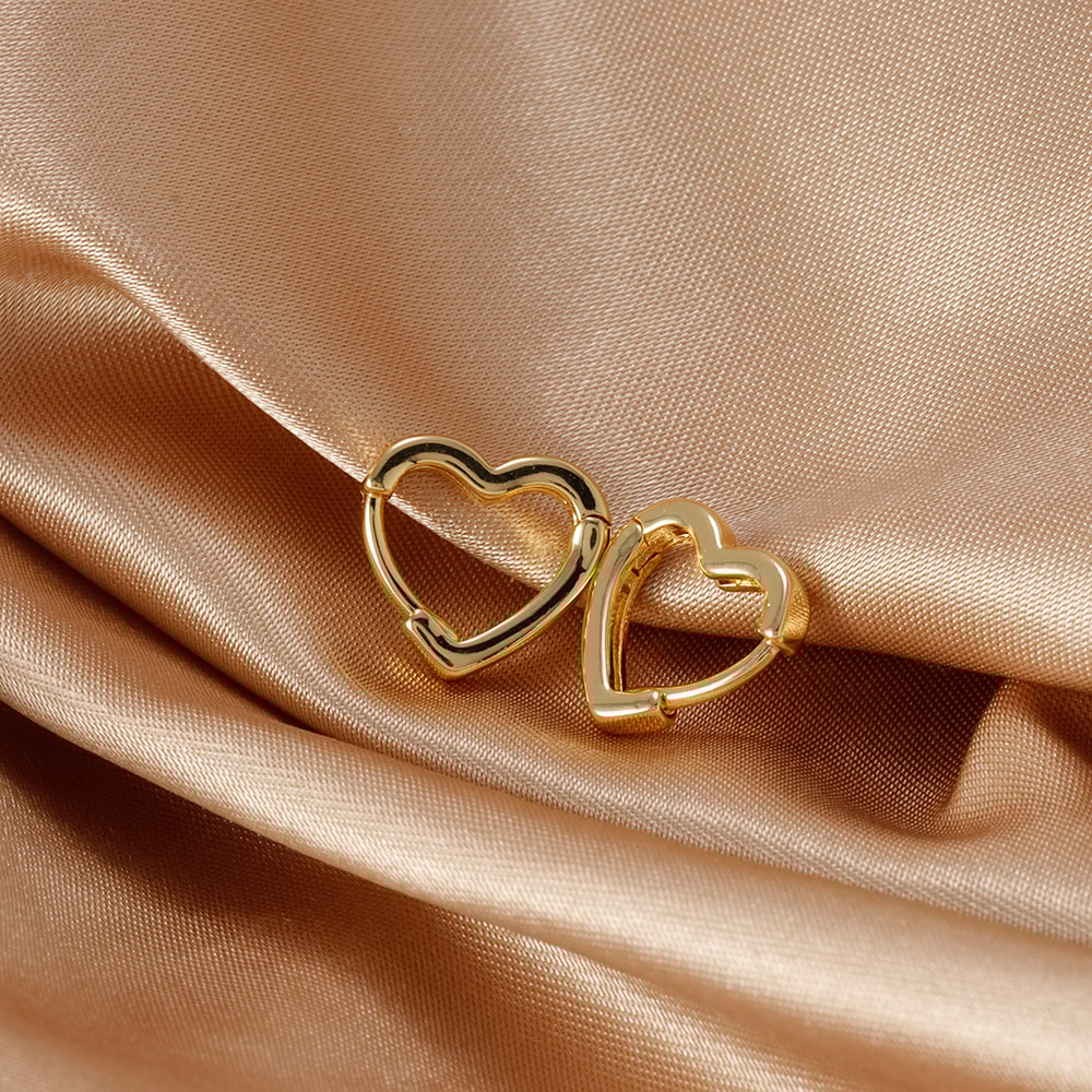 Minimalist Heart Hoop Earrings Stainless Steel Huggie Hoops for Women