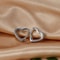 Minimalist Heart Hoop Earrings Stainless Steel Huggie Hoops for Women