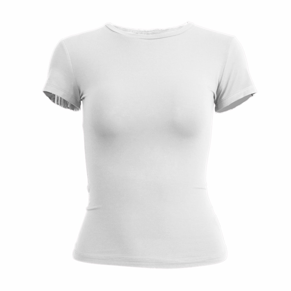 Slim Fit Knit Tee for Women Soft O Neck Streetwear Top