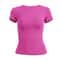 Slim Fit Knit Tee for Women Soft O Neck Streetwear Top