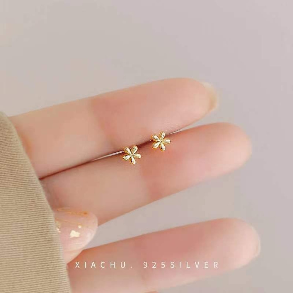 Gold Butterfly Heart Cartilage Stud Earrings For Women Mini Helix Tragus Jewelry 18