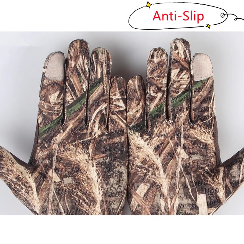 Bionic Camouflage Touchscreen Hunting Gloves Quick-Dry Breathable Full Finger Outdoor Gloves