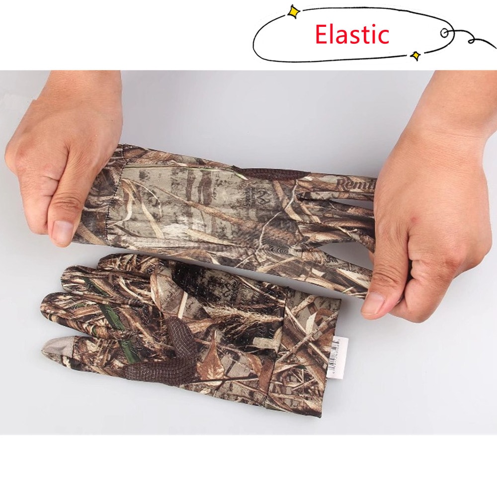 Bionic Camouflage Touchscreen Hunting Gloves Quick-Dry Breathable Full Finger Outdoor Gloves