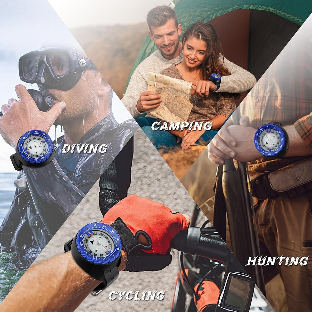 Professional Underwater Diving Compass Watch Waterproof Luminous Scuba Navigator