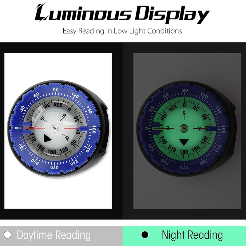 Professional Underwater Diving Compass Watch Waterproof Luminous Scuba Navigator