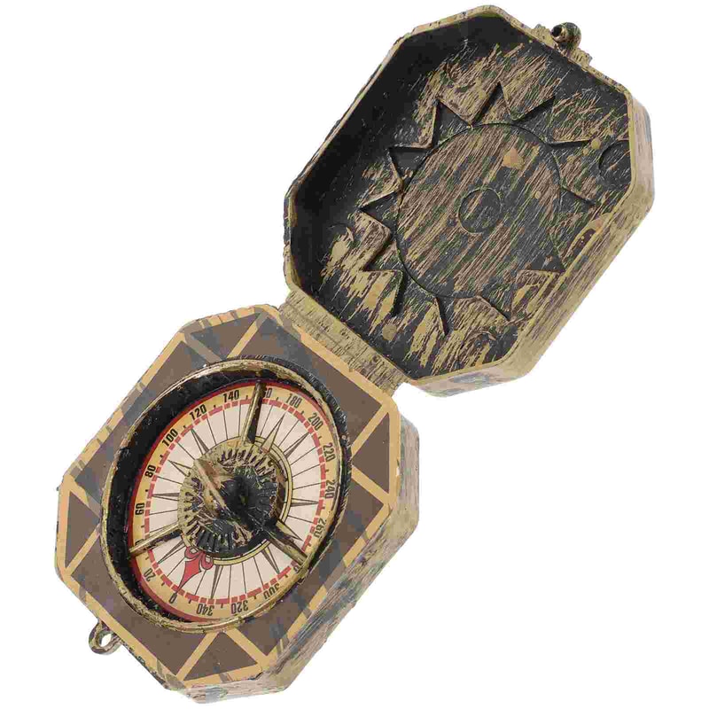 Vintage Brass Pirate Compass Decorative Navigation Instrument Gift for Camping Hiking