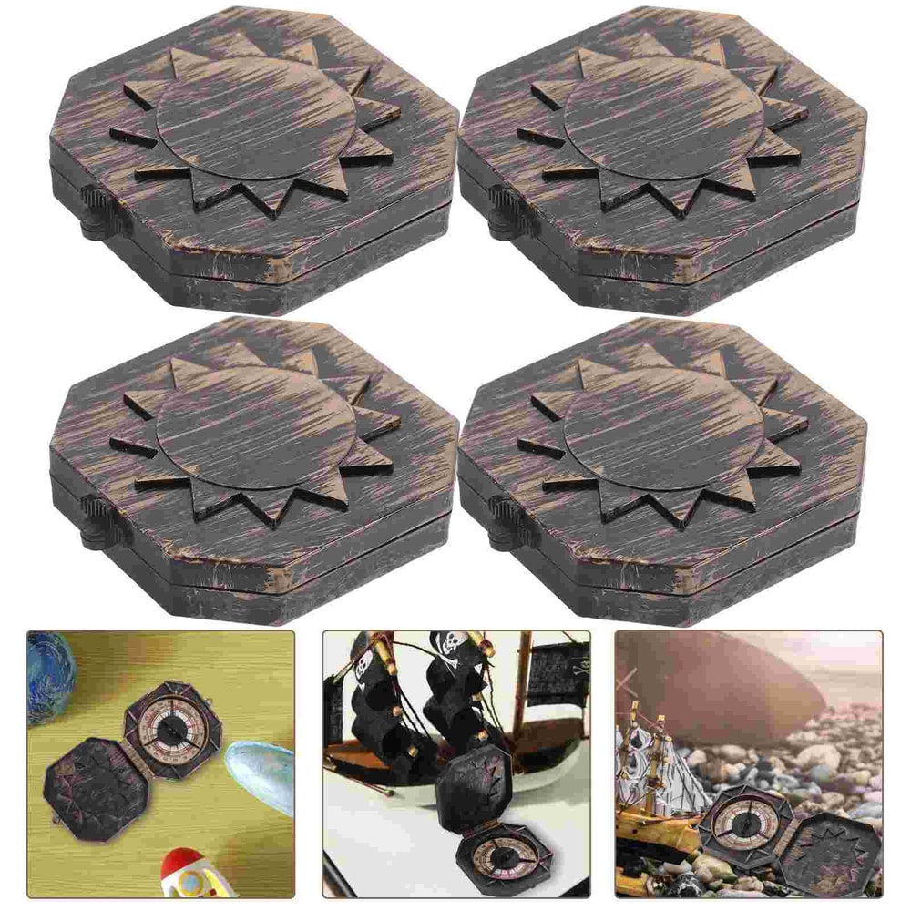 Vintage Brass Pirate Compass Decorative Navigation Instrument Gift for Camping Hiking